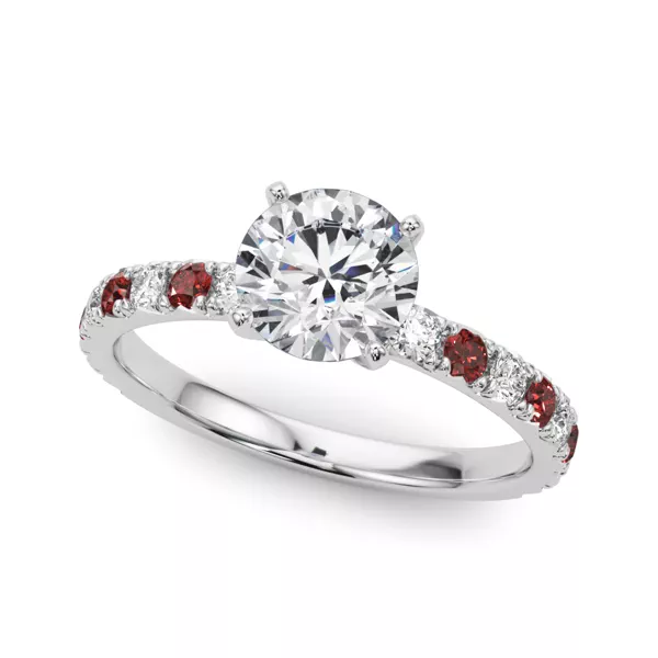 Riley Classic Diamond & Ruby Engagement Ring