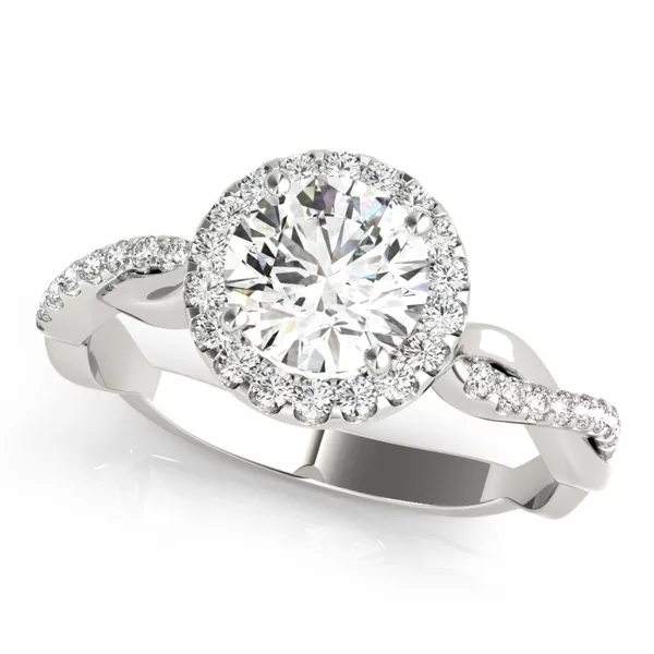 Charlotte Halo Engagement Ring With Diamond Twist