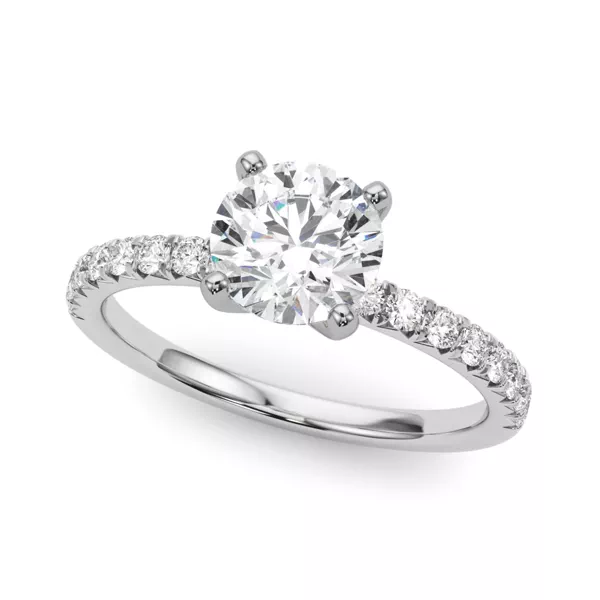 Hazel Classic Pavé Diamond Engagement Ring