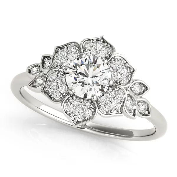 Gia Petal Halo Engagement Ring