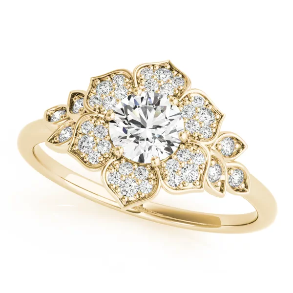 Gia Petal Halo Engagement Ring