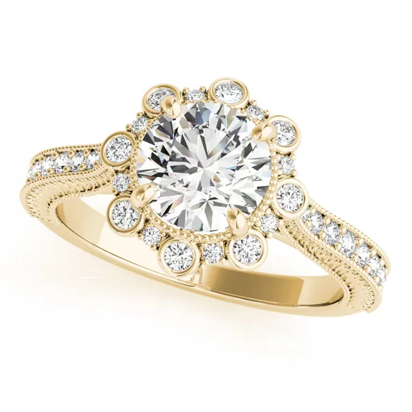 Elodie Vintage Inspired Halo Engagement Ring