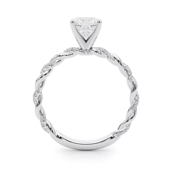 Freya Lab Diamond Twist Engagement Ring With 1.91 Carat Cushion Diamond