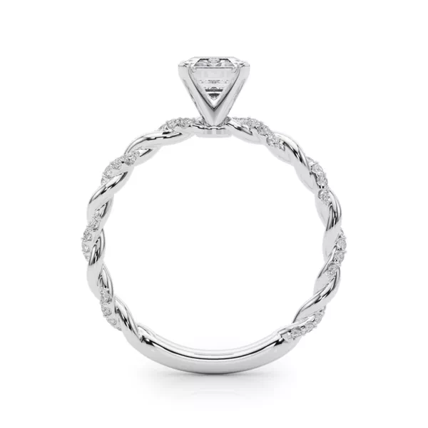 Freya Lab Diamond Twist Engagement Ring With 1 Carat Emerald Diamond