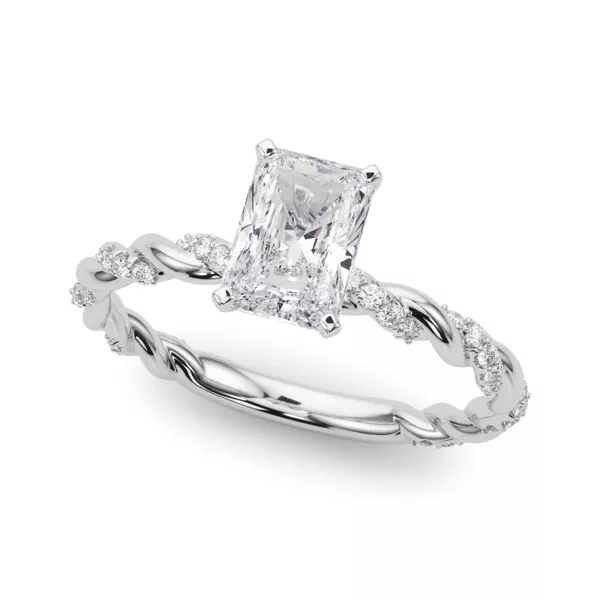 Freya Lab Diamond Twist Engagement Ring With 1.19 Carat Radiant Diamond
