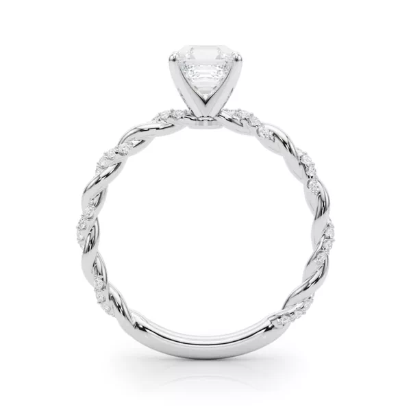Freya Lab Diamond Twist Engagement Ring With 1 Carat Asscher Diamond