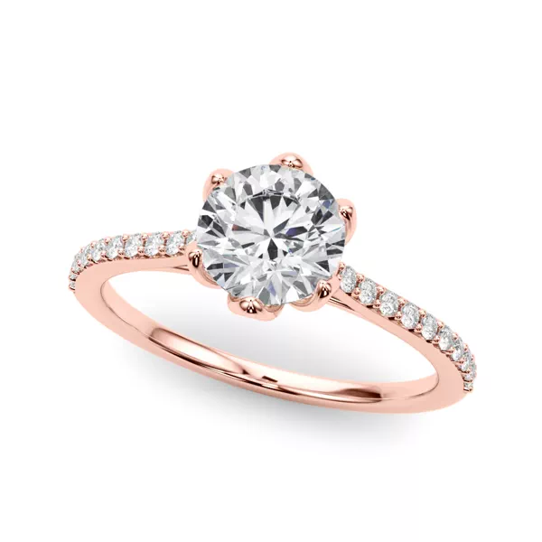 Tulip Pavé Diamond Engagement Ring