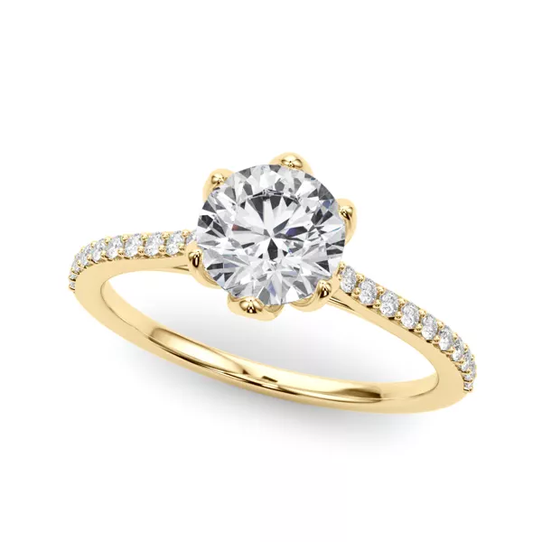 Tulip Pavé Diamond Engagement Ring