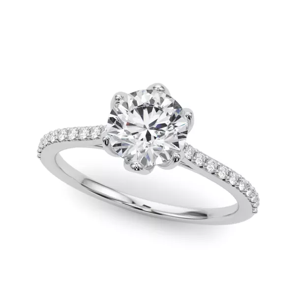 Tulip Pavé Diamond Engagement Ring