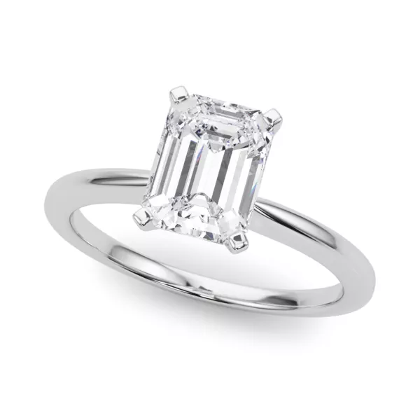 Windy Solitaire Engagement Ring With 1.01 Carat Emerald Diamond