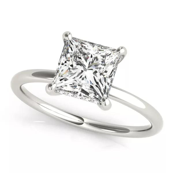 Lisa Hidden Halo Diamond Engagement Ring With 1.8 Carat Princess Diamond
