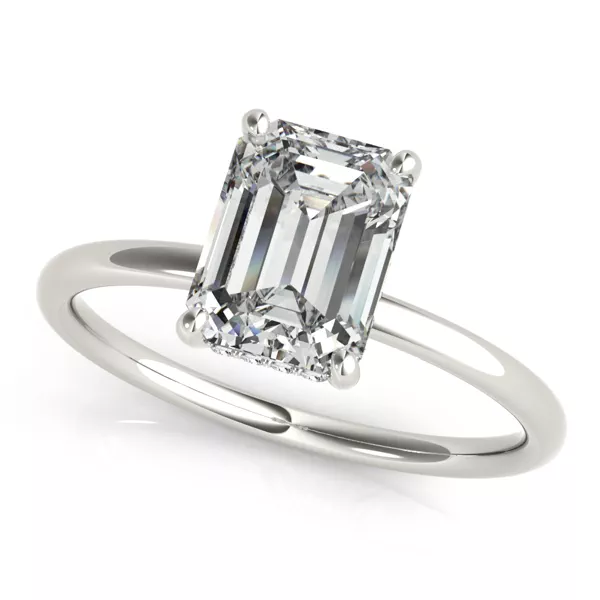 Lisa Hidden Halo Diamond Engagement Ring With 1.01 Carat Emerald Diamond