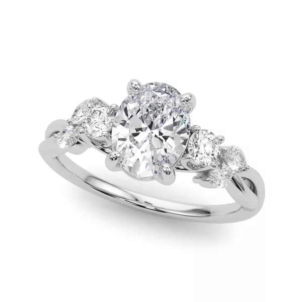 Brigitte Oval Diamond Twist Engagement Ring