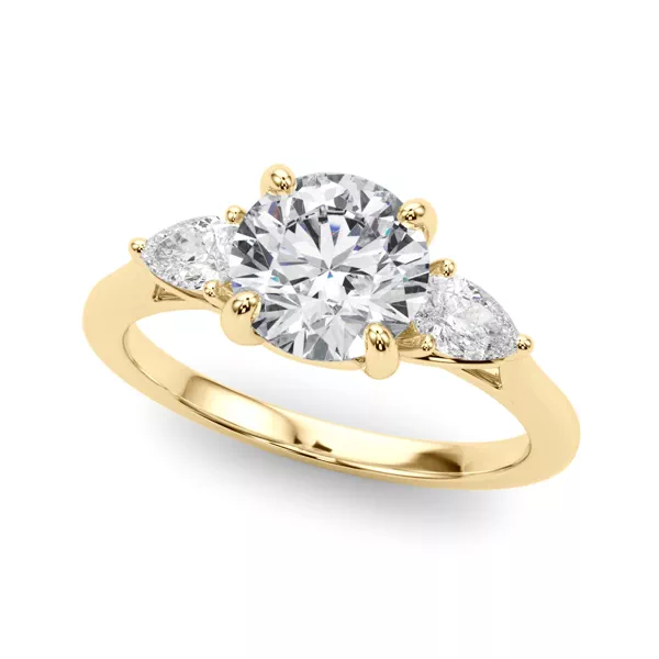 Daphne Pear Three-Stone Diamond Engagement Ring