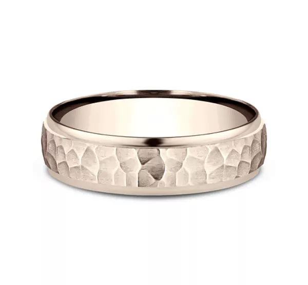 Hammered Drop Edge Comfort-Fit Band (6mm)