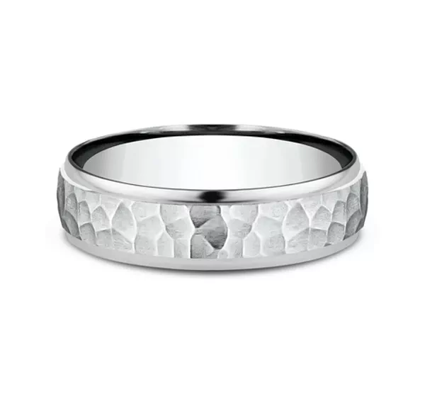 Hammered Drop Edge Comfort-Fit Band (6mm)