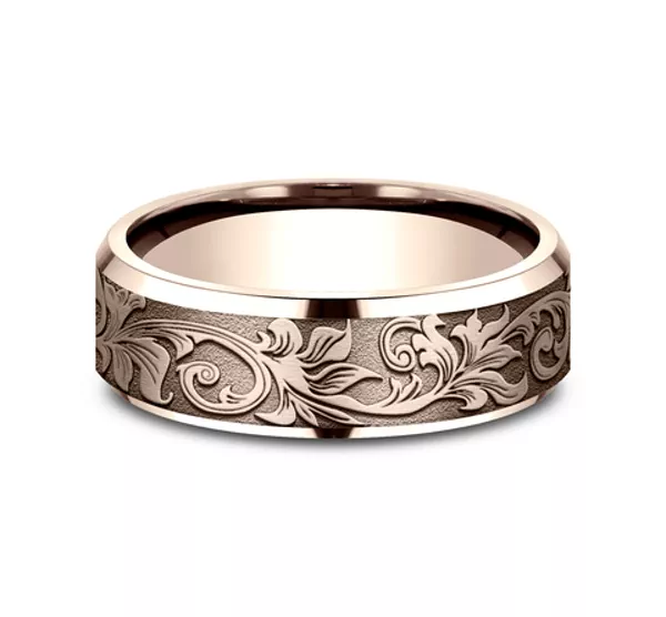 Voyager Finish Beveled Edge Comfort-Fit Band (7mm)