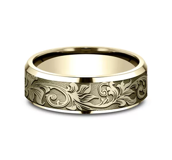 Voyager Finish Beveled Edge Comfort-Fit Band (7mm)