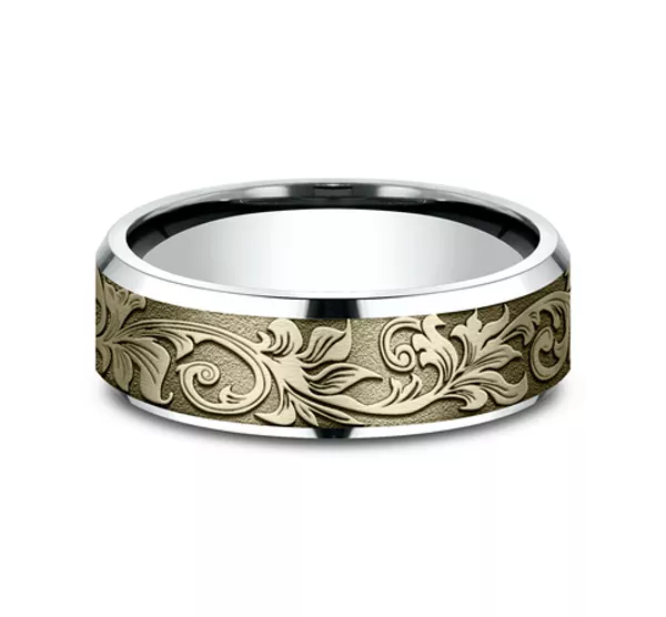 Voyager Finish Beveled Edge Comfort-Fit Band (7mm)