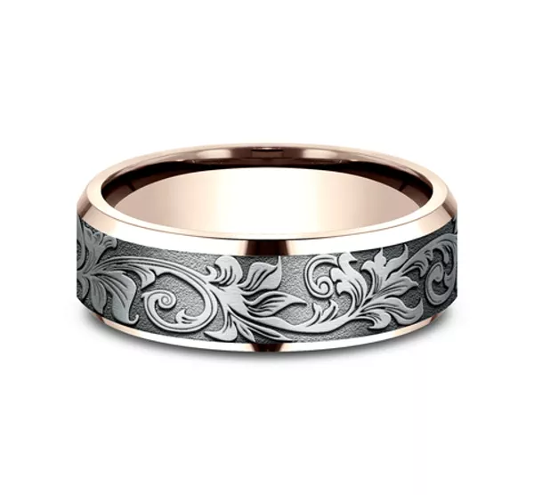 Voyager Finish Beveled Edge Comfort-Fit Band (7mm)