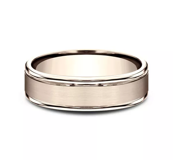 Satin Center Polished Edge Comfort-Fit Band (6mm)