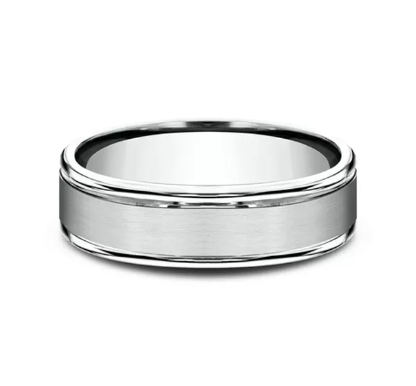 Satin Center Polished Edge Comfort-Fit Band (6mm)