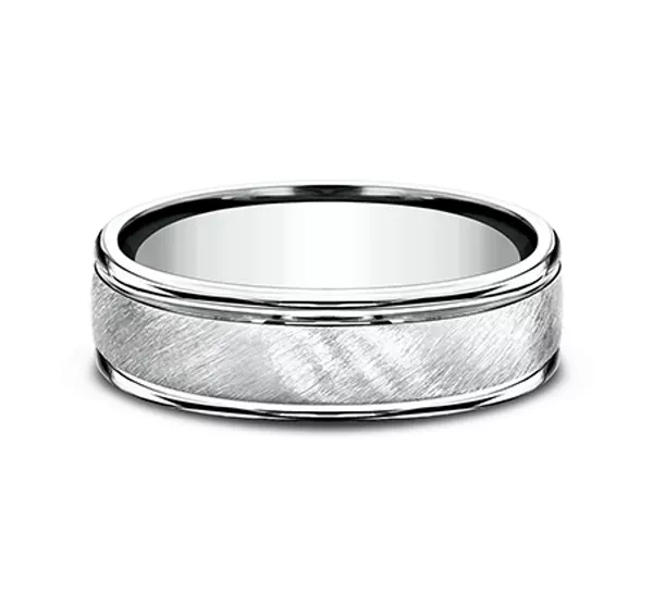 Cross Satin Round Edge Comfort-Fit Band (6mm)