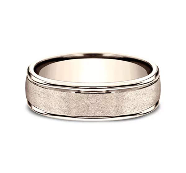Linen Texture Drop Edge Comfort-Fit Band (6.5mm)