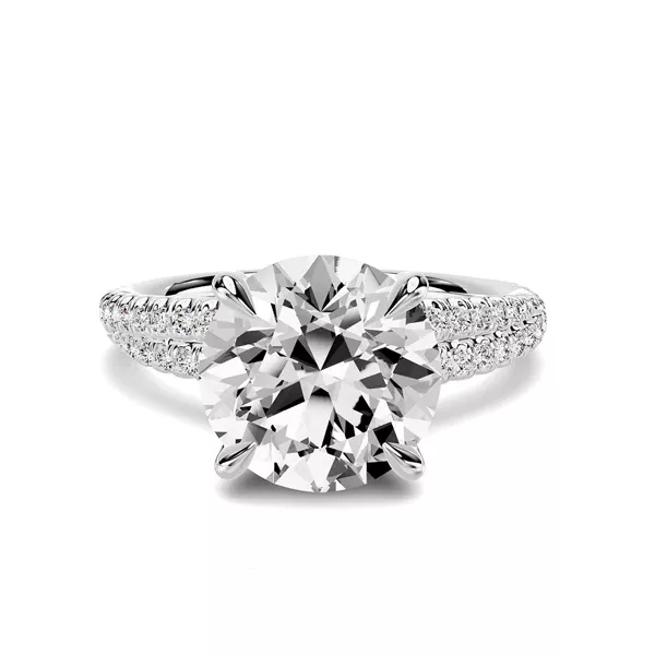 Avalon Double Pavé Crossover Engagement Ring