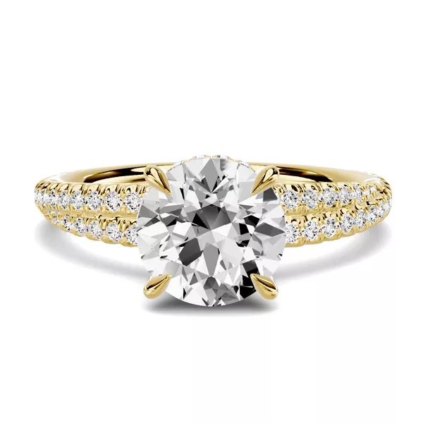Avalon Double Pavé Crossover Hidden Halo Engagement Ring