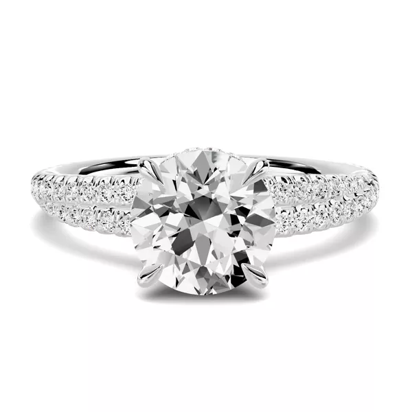 Avalon Double Pavé Crossover Hidden Halo Engagement Ring