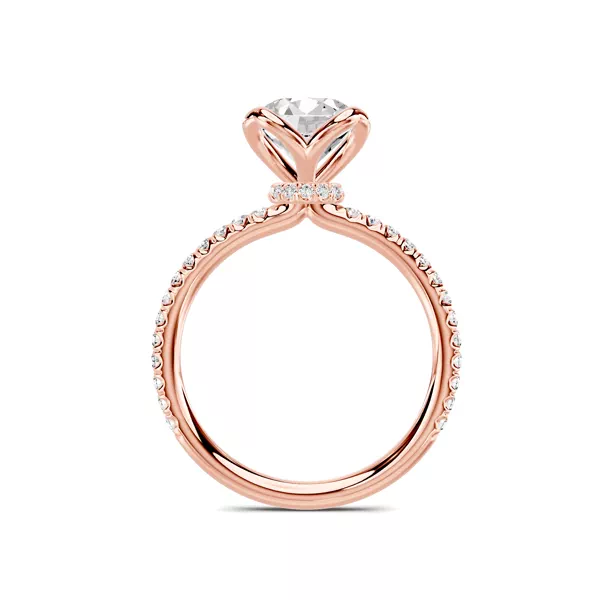 Elaris Tulip Diamond Collar Pavé Engagement Ring