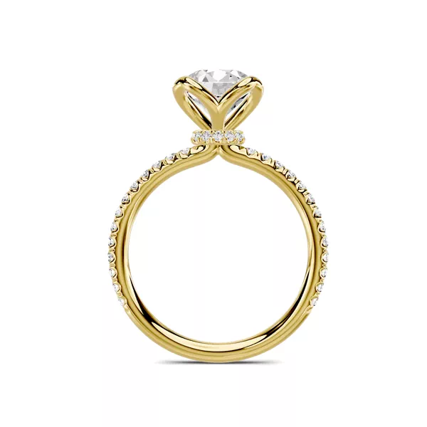 Elaris Tulip Diamond Collar Pavé Engagement Ring