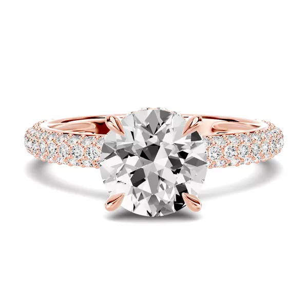 Selora Rolled Pavé Hidden Halo Engagement Ring