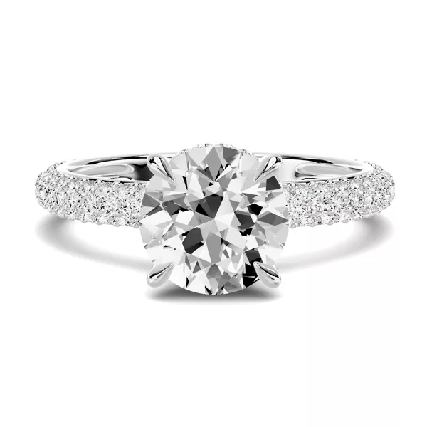 Selora Rolled Pavé Hidden Halo Engagement Ring