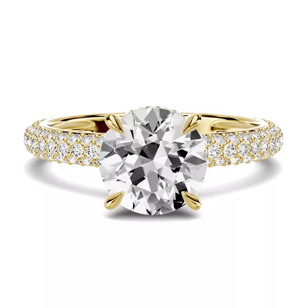 Selora Rolled Pavé Hidden Halo Engagement Ring