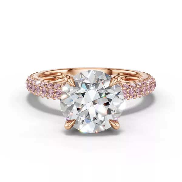 Selora Fancy Pink Pavé Lab Diamond Rolled Pavé Ring