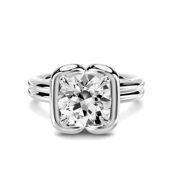 Elaris Double Band Halo Solitaire Engagement Ring