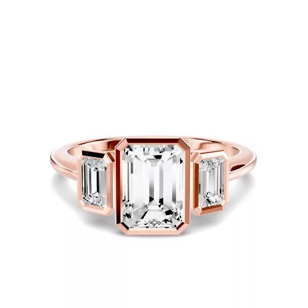 Montero Emerald-Cut Bezel Three-Stone Lab Diamond Engagement Ring (.50 ct. tw.)