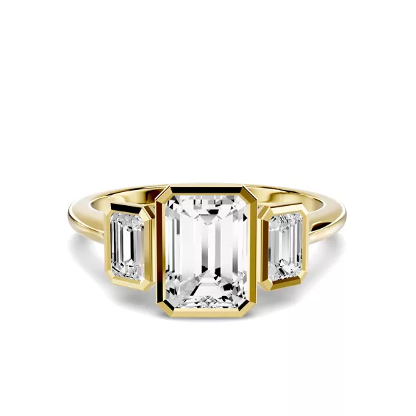 Montero Emerald-Cut Bezel Three-Stone Lab Diamond Engagement Ring (.50 ct. tw.)