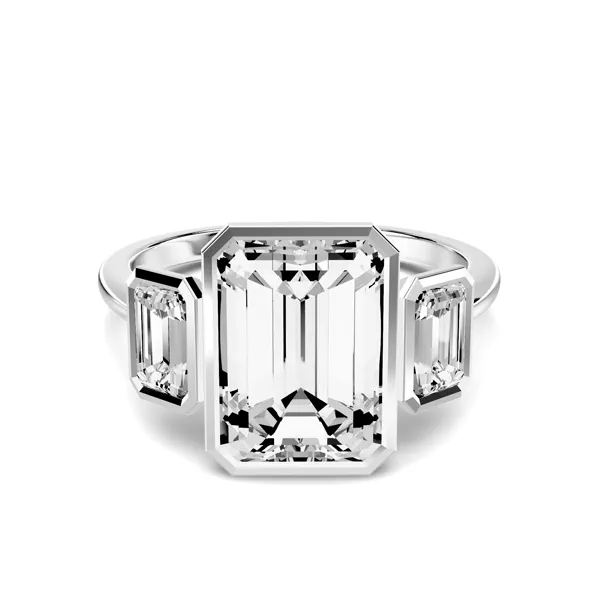 Setting Montero Emerald-Cut Bezel Three-Stone Lab Diamond (.75 ct. tw.)