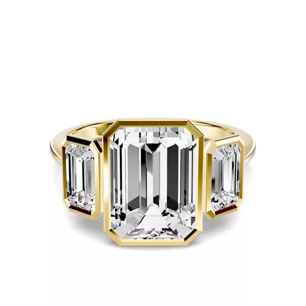 Montero Emerald-Cut Bezel Three-Stone Lab Diamond Engagement Ring (1.00 ct. tw.)