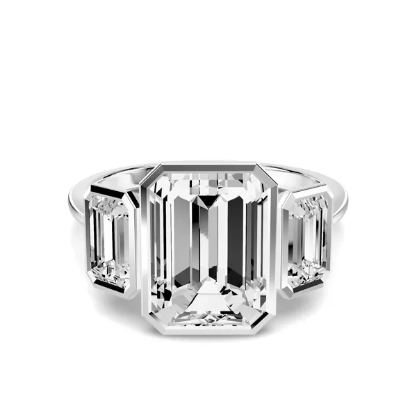 Montero Emerald-Cut Bezel Three-Stone Lab Diamond Ring (1.00 ct. tw.)