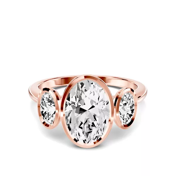 Montero Oval Bezel Three-Stone Lab Diamond Engagement Ring (.50 ct. tw.)