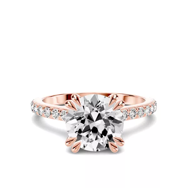 Lucca Double Prong Pavé Cathedral Engagement Ring