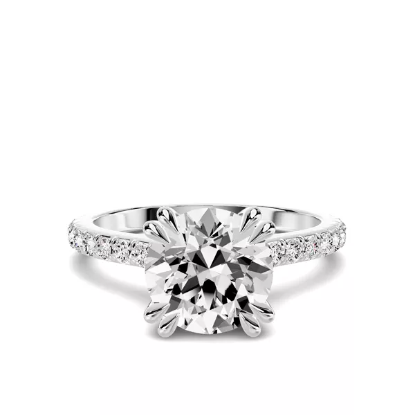 Lucca Double Prong Pavé Cathedral Engagement Ring