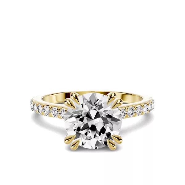Lucca Double Prong Pavé Cathedral Engagement Ring