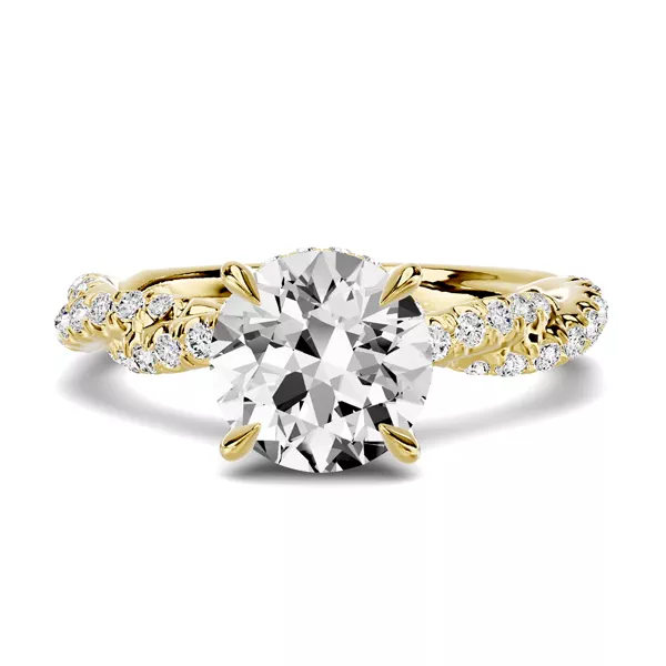 Riona Double Pavé Twist Hidden Halo Engagement Ring