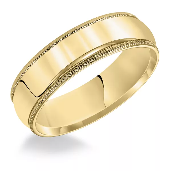 Milgrain Low Dome Comfort Fit Polished Band (7mm)