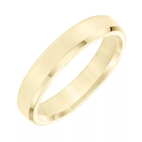 Brushed Finish Polished Beveled Edge Wedding Band (4.5mm)